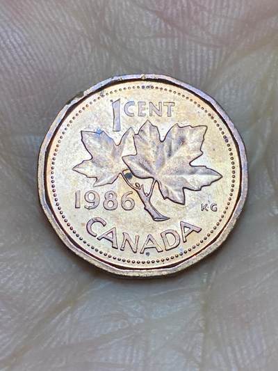 2025年第七十二场(总第九十八场）外国好品散币(免佣金) - 加拿大🇨🇦1986年1分(伊丽莎白二世中年花冠，第四版低浮雕版)