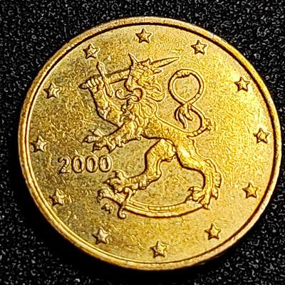 泉币菌-第67场-精品场 - 欧元 2000年 芬兰10欧分 持剑立狮  19.75MM