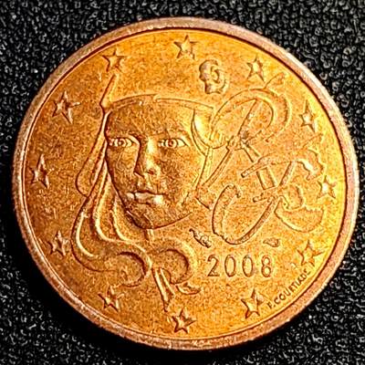 泉币菌-第67场-精品场 - 欧元欧盟元法国2008年5欧分硬币 玛丽安娜 21.25mm 3.9g