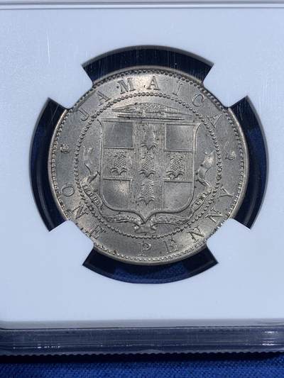 《竞宝斋》第406场 周日，周一，2场连拍 （全场包邮） NGC MS64 牙买加乔治五世1928年1便士大镍币，铸量36万枚，不多见的品种，比本土便士少见太多。双面转光流畅，收藏级高分
