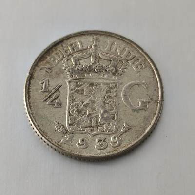 Krab外币市集Vol.21 - 荷属印度1939年1/4盾银币