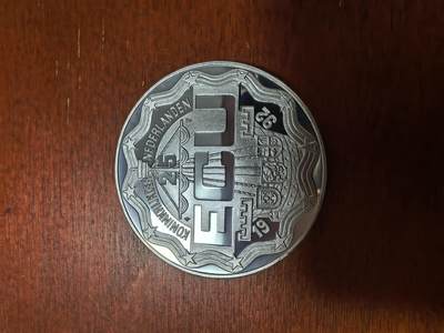 长老汇蛇年精选第三十场拍卖 1992荷兰皇家访问荷属安的列斯 群岛25埃居精制银币，不带含银量标记，25克925银，3万枚