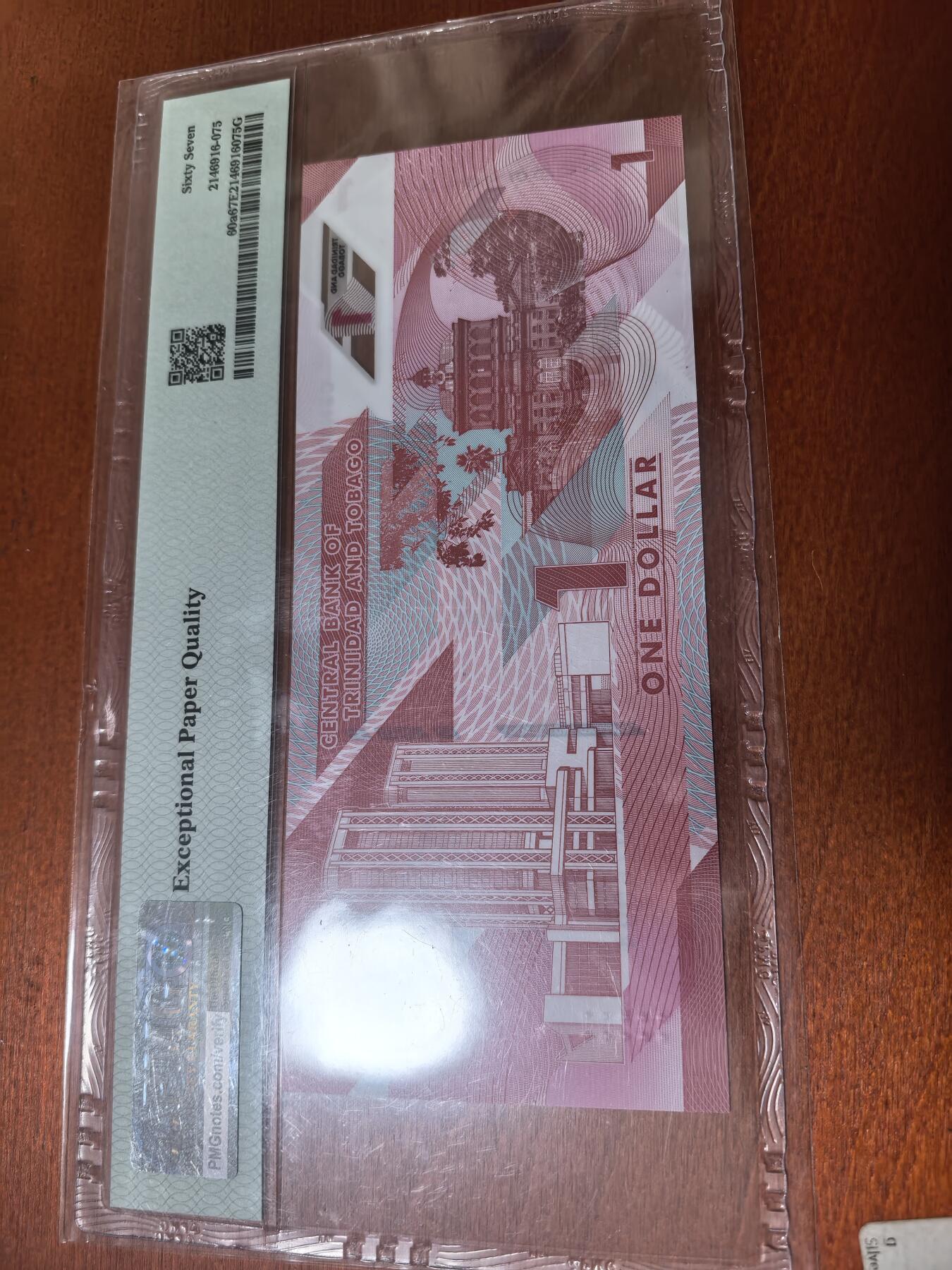 长老汇蛇年精选第二十九场拍卖 2020特立尼达和多巴哥1元塑料钞，PMG 67