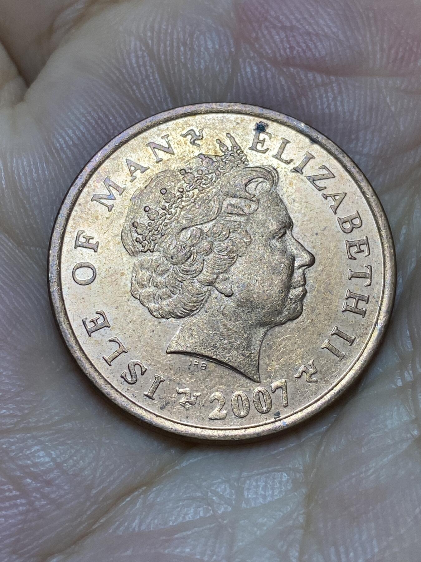 2025年第七十二场(总第九十八场）外国好品散币(免佣金) 英属马恩岛🇮🇲2007年2便士(伊丽莎白二世老年，PM BA)