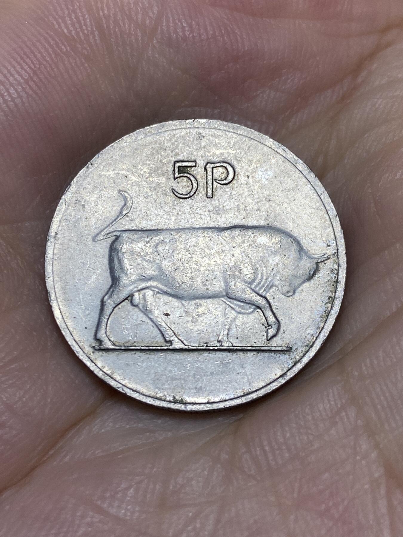2025年第七十二场(总第九十八场）外国好品散币(免佣金) 爱尔兰🇮🇪1978年5便士(共和国时期第二套第一版，大尺寸牛头向右)