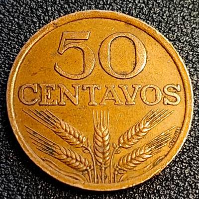 泉币菌-第67场-精品场 - 极美 1972年 葡萄牙50分铜币 十字架 22.5mm