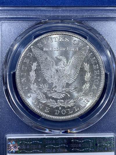《竞宝斋》第406场 周日，周一，2场连拍 （全场包邮） PCGS MS65 美国 1881-S 摩根1美元银元  类镜面效果 光度很好