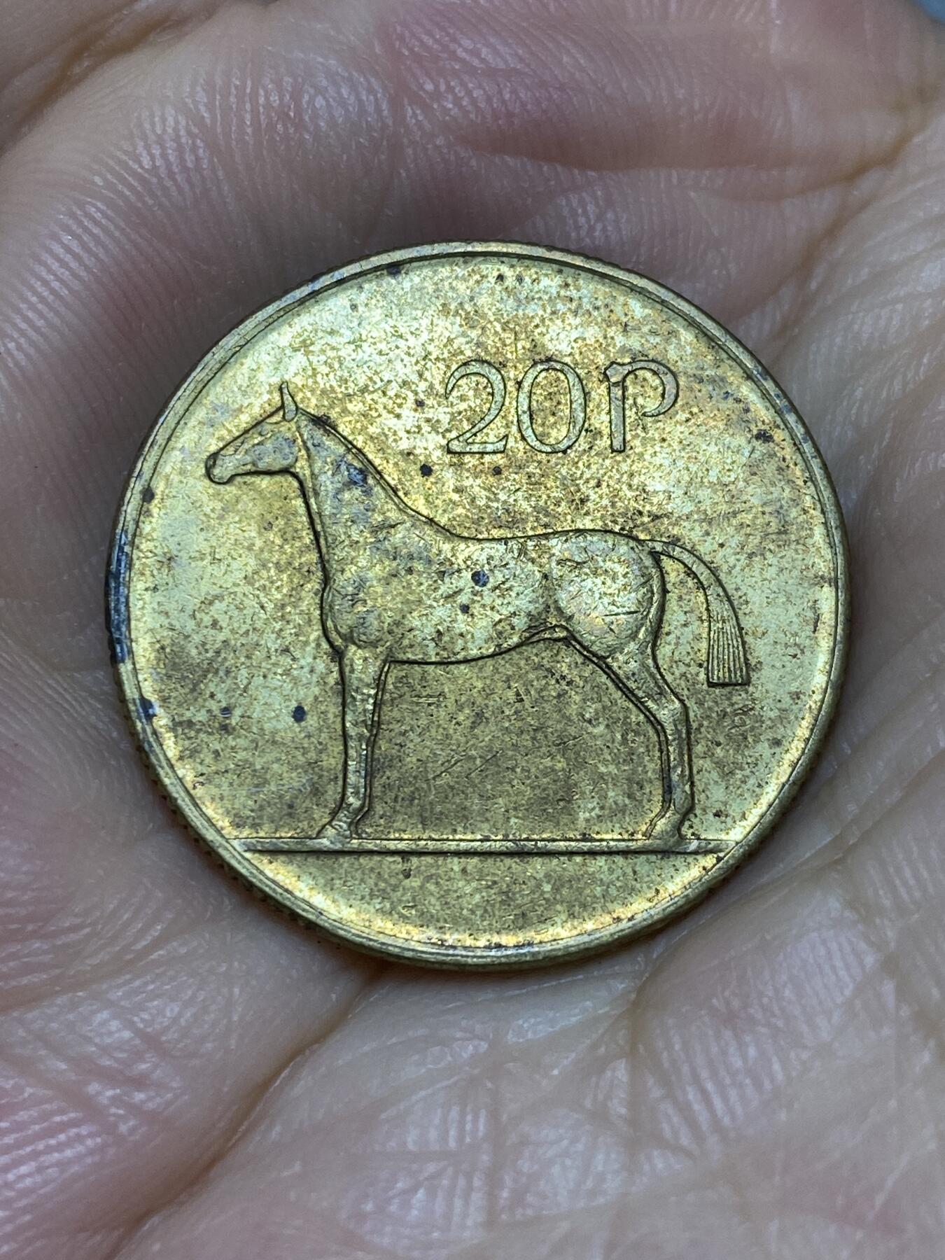 2025年第七十二场(总第九十八场）外国好品散币(免佣金) 爱尔兰🇮🇪1995年20便士(共和国时期第二套，十进制，镍青铜材质)