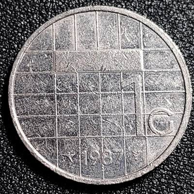 泉币菌-第66场-精品场（冲刺百粉，百粉继续福利） - 1987年 荷兰王国1盾镍币 贝娅特丽克丝头像 入欧前 已绝版 25mm