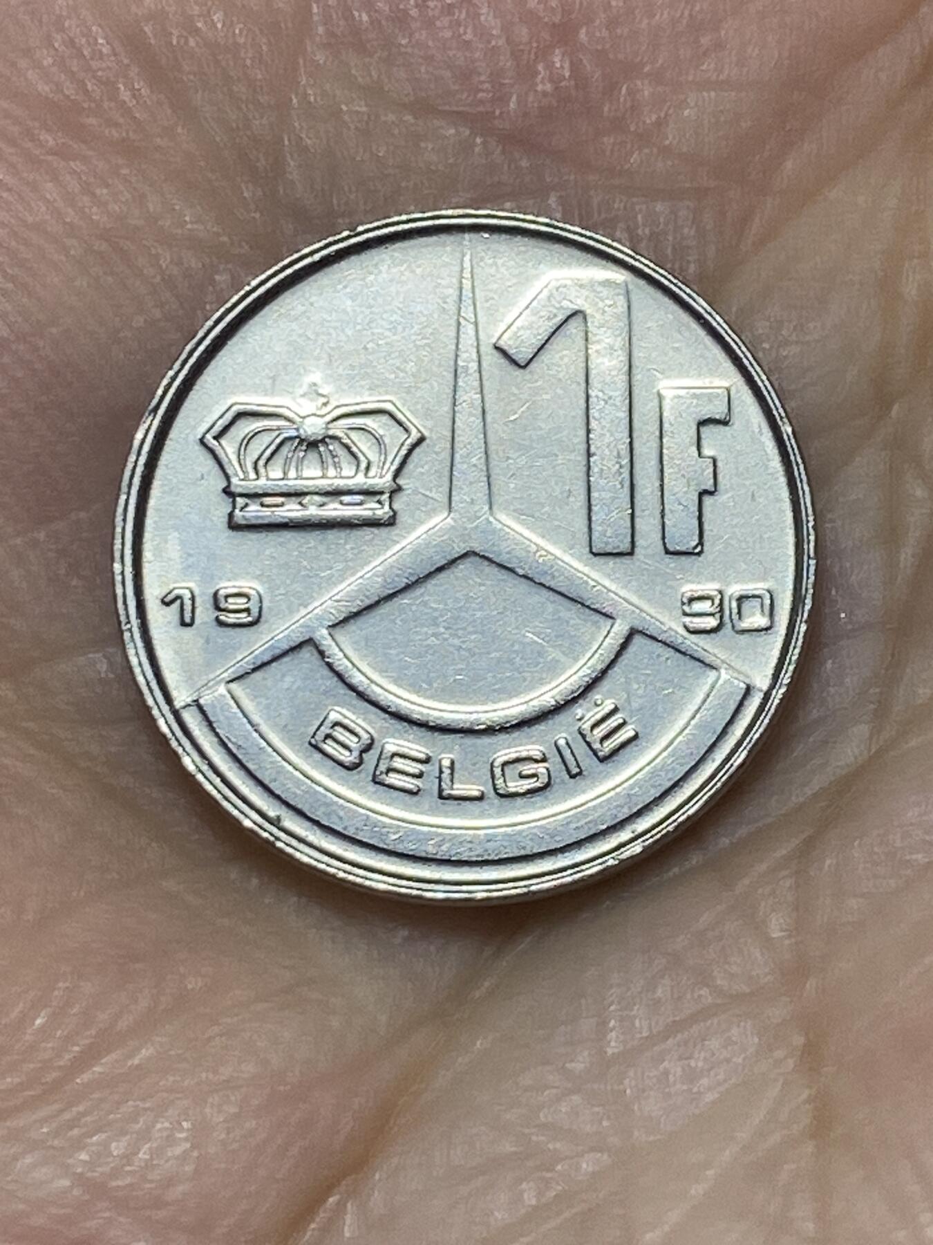 2025年第七十二场(总第九十八场）外国好品散币(免佣金) 比利时🇧🇪1990年1法郎(博杜安一世时期，荷语版)