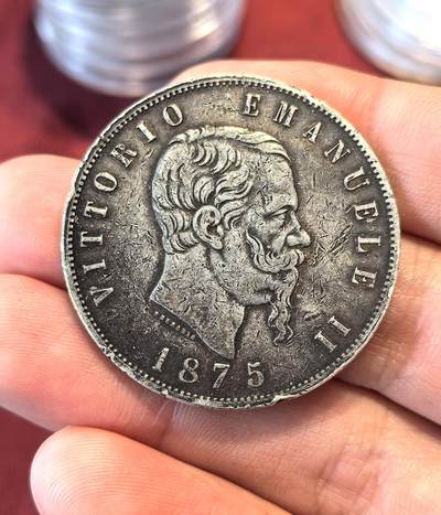 南宋泉阁俄币 外币 国币 专场第十五期【送拍无额外佣金】 - 意大利 1875年 5里拉大银币