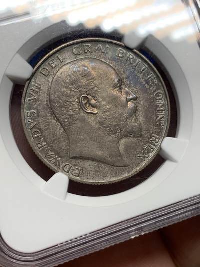 《竞宝斋》第406场 周日，周一，2场连拍 （全场包邮） NGC PF63MATTE 英国1902爱德华七世半克朗 银币