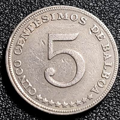 泉币菌-第66场-精品场 - 巴拿马1982年5分 国鸟角雕  铜镍币  21.2mm 