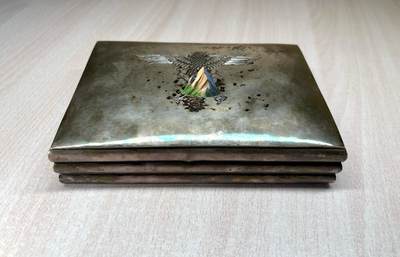 大猫徽章拍卖 第275期 德国空军元帅 1936年 银质雪茄盒