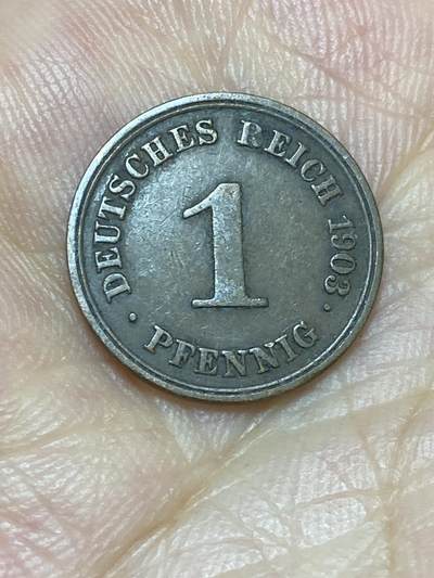 2025年第七十二场(总第九十八场）外国好品散币(免佣金) - 好品–德意志帝国1903年1芬尼(E标，穆尔登湖滕造)
