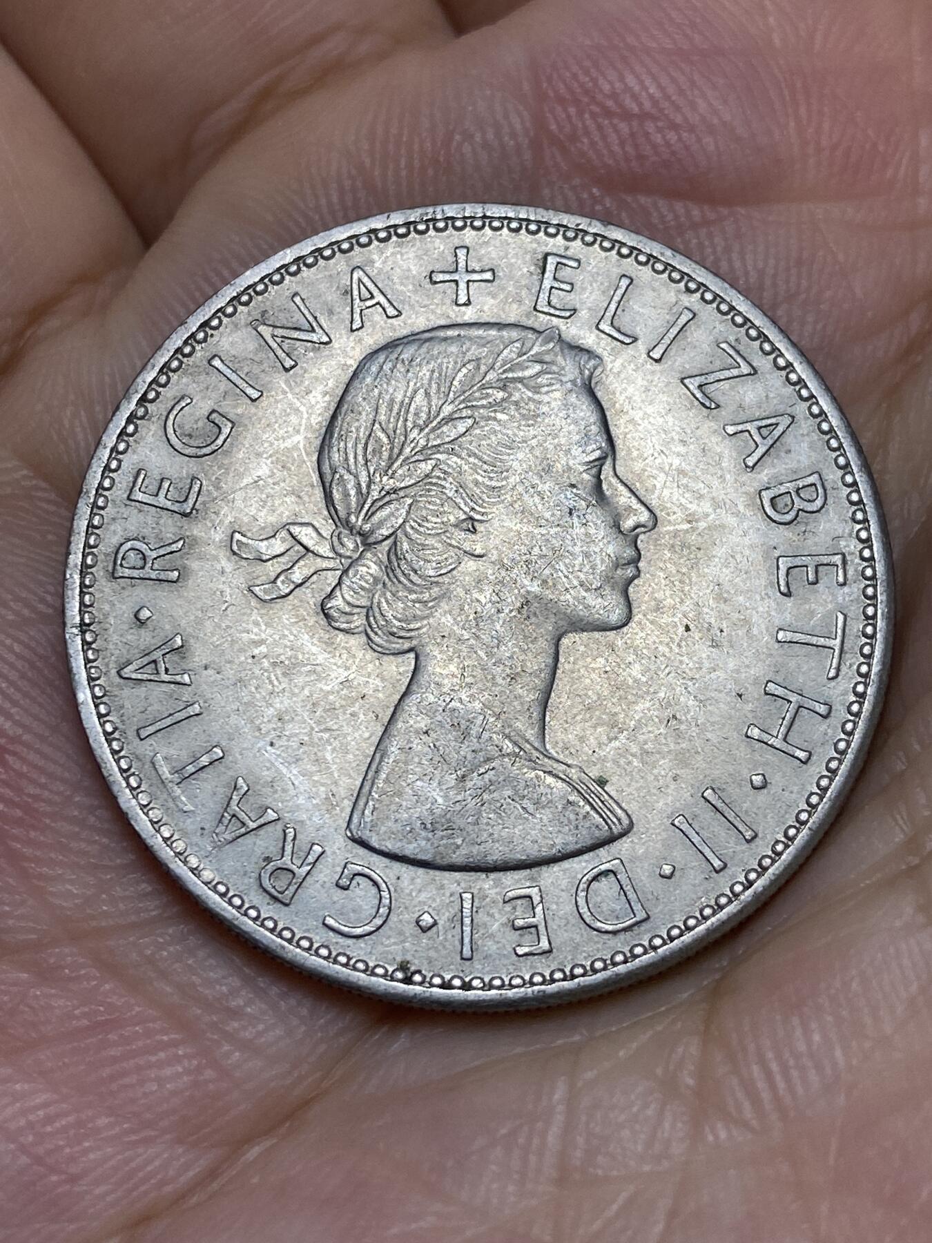 2025年第七十二场(总第九十八场）外国好品散币(免佣金) 英国🇬🇧1966年半克朗(伊丽莎白二世青年桂冠第二版)