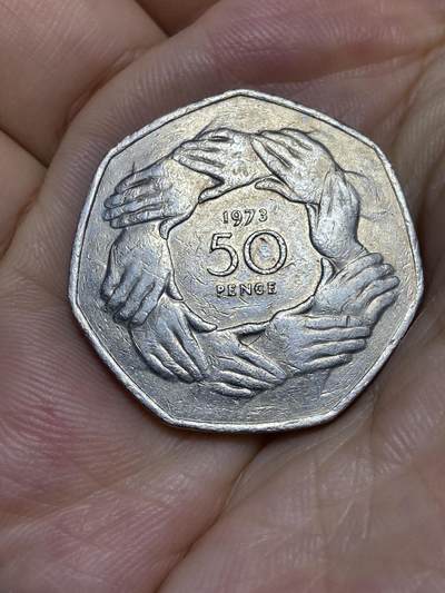 2025年第七十二场(总第九十八场）外国好品散币(免佣金) - 英国🇬🇧1973单年份50便士(英国加入欧洲经济共同体纪念币)