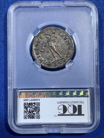 《竞宝斋》第406场 周日，周一，2场连拍 （全场包邮） TQG XF 罗马帝国 公元293-305年 伽列利乌斯洗银币 打制满分 表面4分 细节锐利 银层保留较好