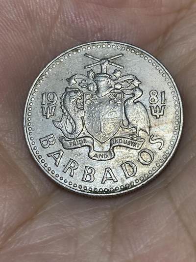 2025年第七十三场(总第九十九场）外国好品散币(免佣金) 巴巴多斯🇧🇧1981年25分(第一套，铜镍材质无磁版)