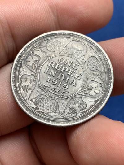 《竞宝斋》第406场 周日，周一，2场连拍 （全场包邮） 英属印度1919年乔治五世1卢比