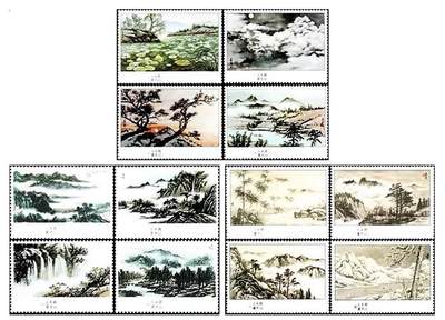 “宋美龄山水画大全”邮票1套12枚。 - “宋美龄山水画大全”邮票1套12枚。