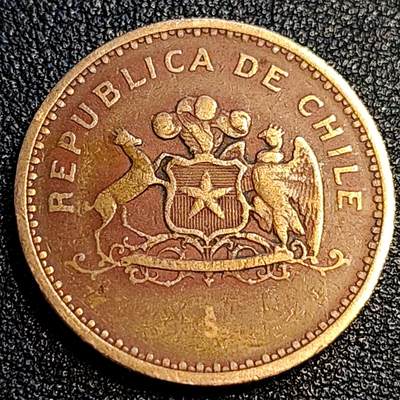 泉币菌-第67场-精品场 智利1985年100比索 棕鹿 安第斯山秃鹰 窄日期版 铝青铜币 27mm