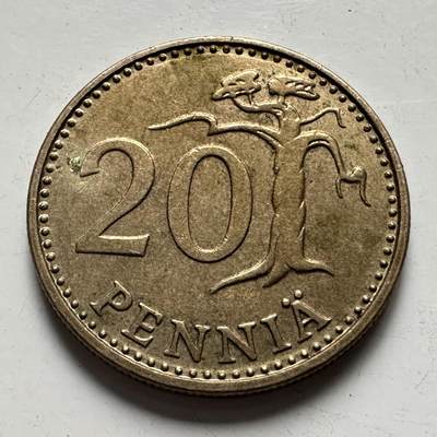 🌹外币初藏🌹🐯2025年第81场  周二无佣金特价场 - 芬兰1976年20芬尼