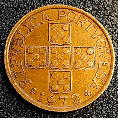 泉币菌-第67场-精品场 极美 1972年 葡萄牙50分铜币 十字架 22.5mm
