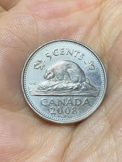 2025年第七十二场(总第九十八场）外国好品散币(免佣金) - 加拿大🇨🇦2008年5分(伊丽莎白二世老年，枫叶标记版)
