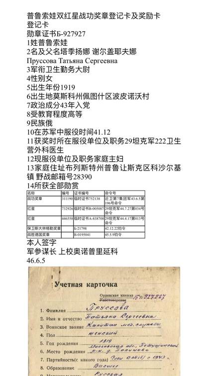 大猫徽章拍卖 第275期 苏联战功红星套 档案齐全 女军官事迹