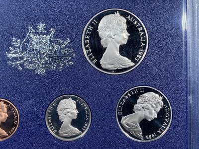 《竞宝斋》第406场 周日，周一，2场连拍 （全场包邮） 澳大利亚1983年官方精制套币