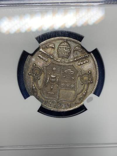 《竞宝斋》第406场 周日，周一，2场连拍 （全场包邮） NGC MS62 教皇国 1834年 格里高利十六世 30BAI 银币