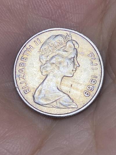 2025年第七十三场(总第九十九场）外国好品散币(免佣金) 斐济🇫🇯1969年5分(伊丽莎白二世中年花冠，十进制首发年)