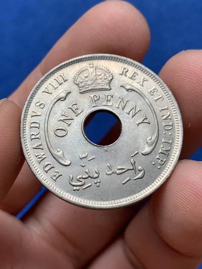 《竞宝斋》第406场 周日，周一，2场连拍 （全场包邮） 英属西非 1936年 爱德华八世 1便士镍币