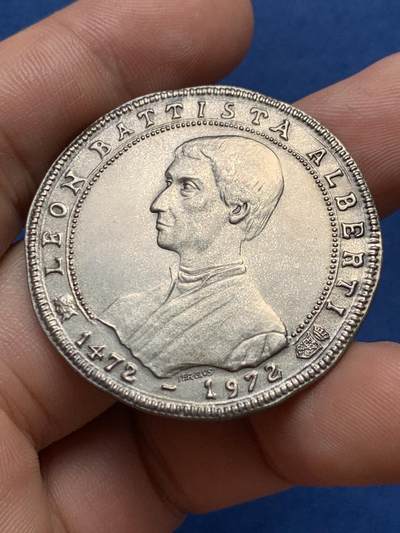 《竞宝斋》第406场 周日，周一，2场连拍 （全场包邮） 意大利曼图亚1972年圣安德烈大教堂建成五百周年纪念城市景观银章。重25.8克，直径40.2毫米。由莱昂.巴蒂斯塔.阿尔贝蒂设计