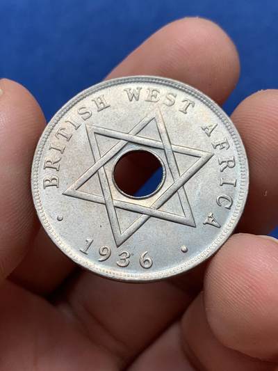 《竞宝斋》第406场 周日，周一，2场连拍 （全场包邮） 英属西非 1936年 爱德华八世 1便士镍币