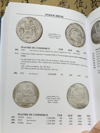 《竞宝斋》第406场 周日，周一，2场连拍 （全场包邮） 全新未开封 法属印支硬币及代币目录，包含东南亚各国法国占领期间发行货币，坐洋，大小富以及鹿头等均有详细版别介绍。
