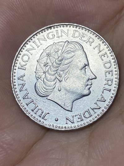 2025年第七十三场(总第九十九场）外国好品散币(免佣金) 荷兰🇳🇱1968年1盾(朱丽安娜女王时期，早期鱼标)