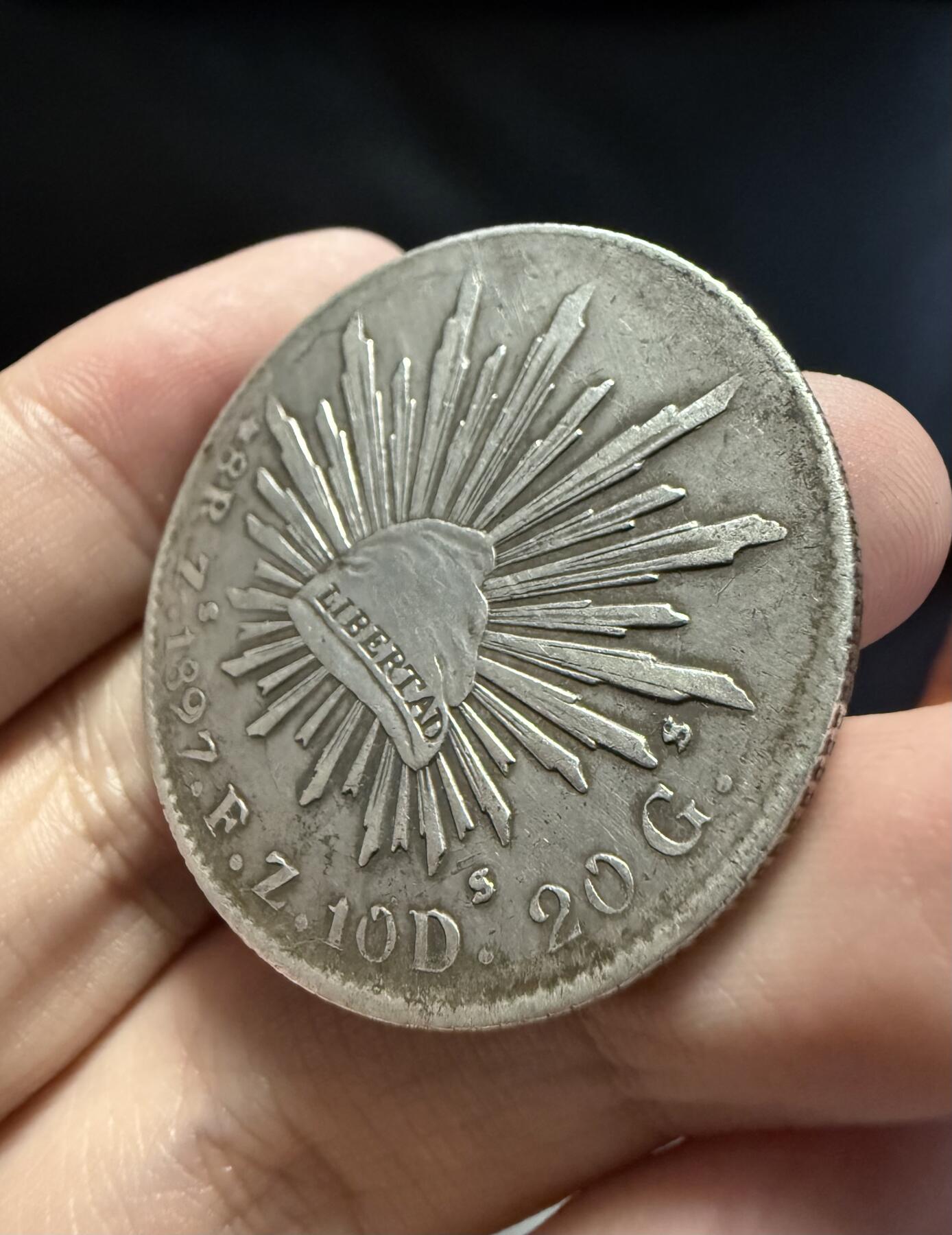 南宋泉阁俄币 外币 国币 专场第十五期【送拍无额外佣金】 墨西哥 1897年 鹰洋大银币 花边 通货好品