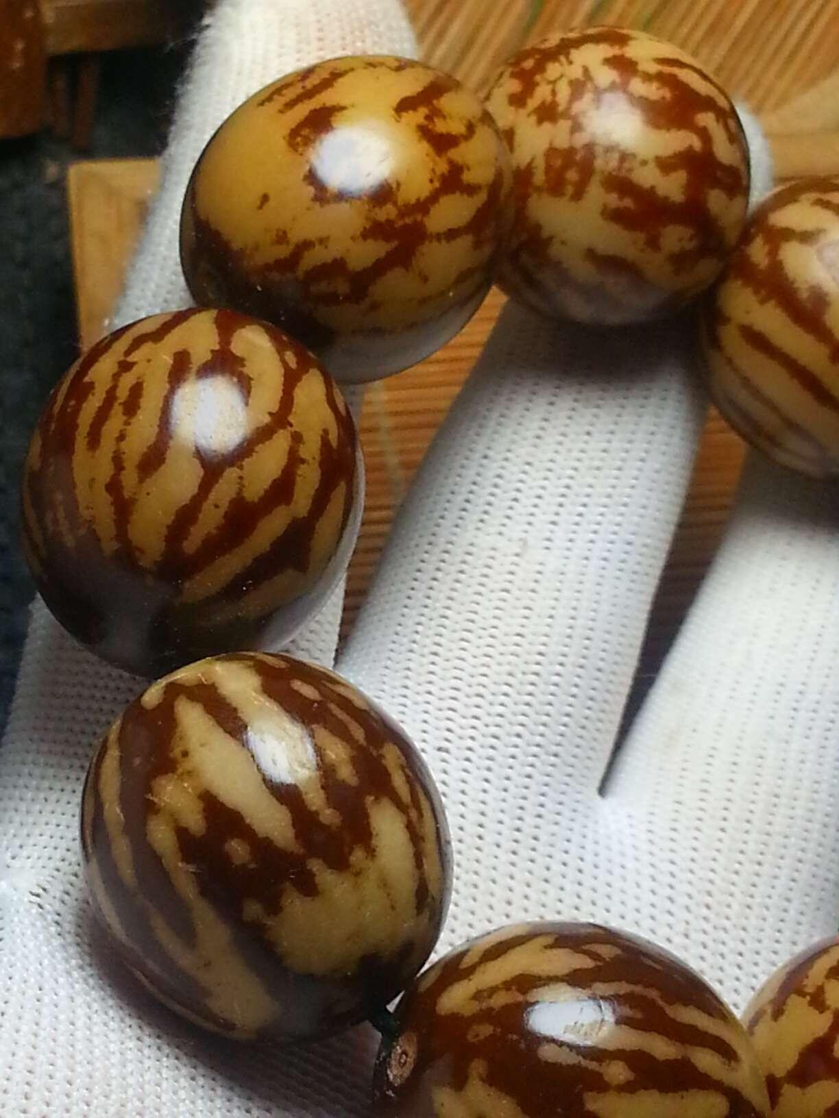 天然虎斑纹菩提根大手串(38024)