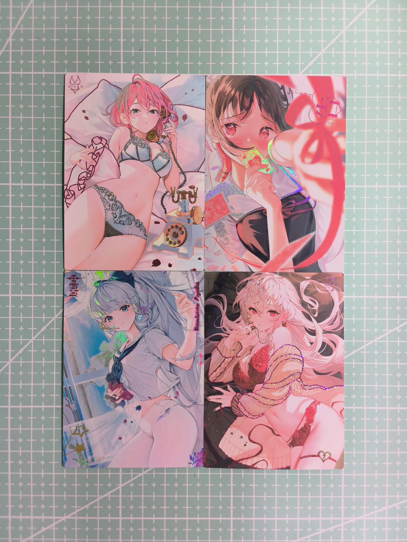 C先生卡牌 第8期 豪杰传亲签 西游姬亲签 卡德曼亲签 人间传亲签（品控显微镜勿拍！默认微瑕。持续收拍品中。。欢迎送拍） 【自制卡】二次元 唯美风动漫妹卡4张
