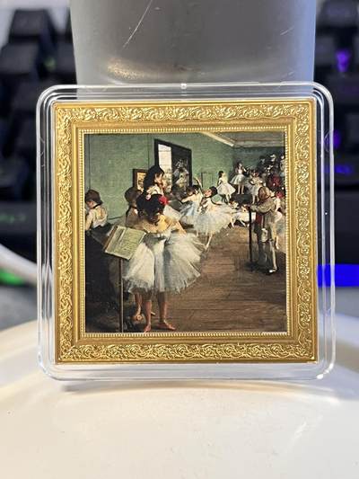 第169期拍卖【长期征集拍品】 - 纽埃2021世界名画系列德加《舞蹈课》1盎司银币，999银，999银，有氧化点