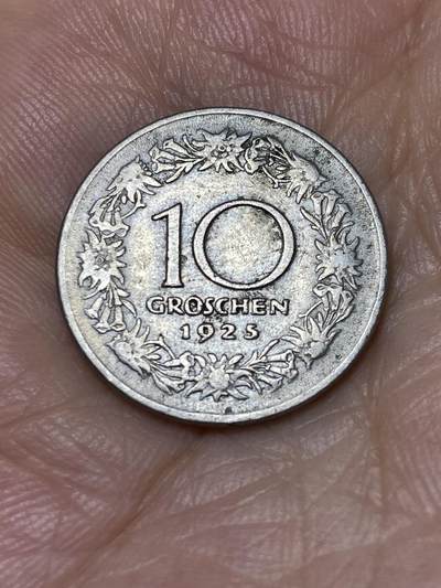 2025年第七十三场(总第九十九场）外国好品散币(免佣金) - 奥地利🇦🇹1925年10格罗申(二战前共和国时期第二套)
