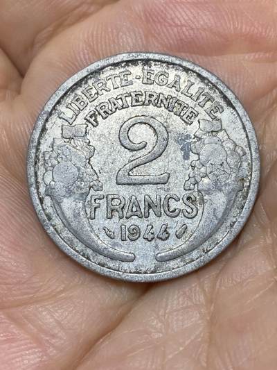 2025年第七十三场(总第九十九场）外国好品散币(免佣金) - 稀年–法国🇫🇷1944年2法郎(发行量最少年份)