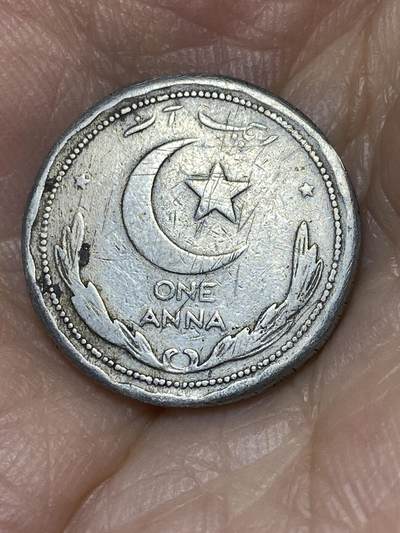 2025年第七十三场(总第九十九场）外国好品散币(免佣金) 少见花边被磨圆–巴基斯坦🇵🇰1951年1安娜(独立后第一套第一版)