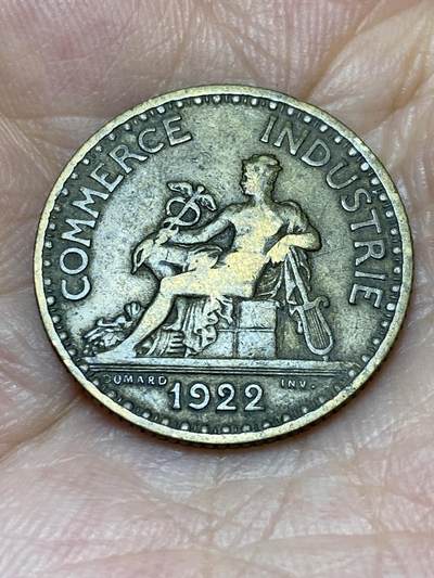 2025年第七十三场(总第九十九场）外国好品散币(免佣金) 法国🇫🇷1922年1法郎(商业之神墨丘利坐像)