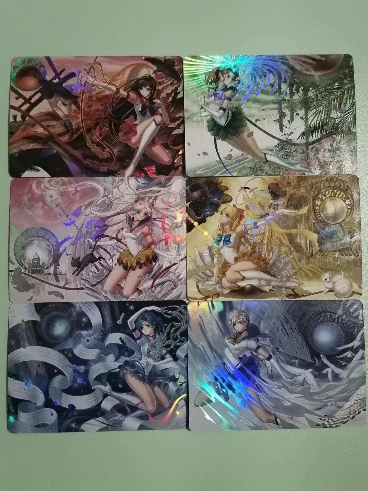 光影卡牌第18期，各家亲签，燎原豪杰传，持续收拍品 美少女战士一套6张，折光彩闪