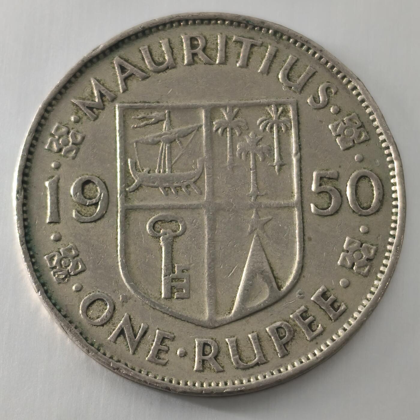 Krab外币市集Vol.22 英属毛里求斯1950年1卢比