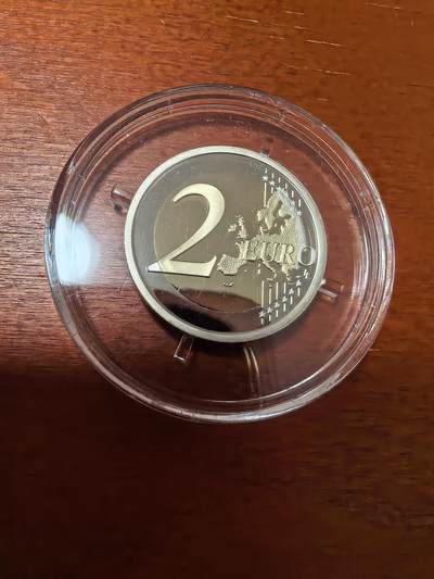 长老汇蛇年精选第三十场拍卖 2021梵蒂冈但丁逝世700周年2欧元精制双金属币，9300枚，盒证全