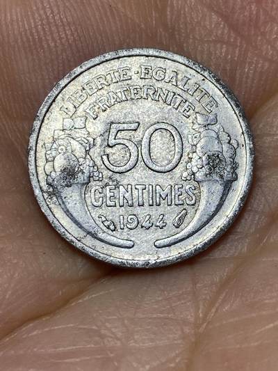 2025年第七十三场(总第九十九场）外国好品散币(免佣金) - 稀年–法国🇫🇷1944年50生丁(发行量最少年份)